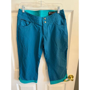 Kuhl women's stretch nylon Trekr Kapri pants turquoise blue Size 6